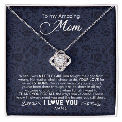 Love Knot Necklace | Personalized To My Amazing Mom Necklace From Daughter When I Was A Little Girl Mom Birthday Mothers Day Christmas Jewelry Customized Gift Box Message Card | siriusteestore