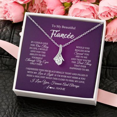 Alluring Beauty Necklace | Personalized To My Beautiful Fiancee Necklace From Fiance I Love You Fiancee Birthday Valentines Day Christmas Jewelry Customized Gift Box Message Card | siriusteestore