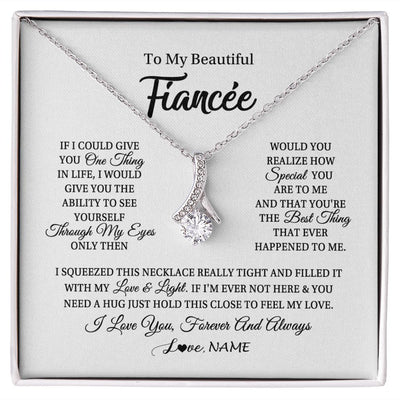 Alluring Beauty Necklace | Personalized To My Beautiful Fiancee Necklace From Fiance If I Could Give You Fiancee Birthday Anniversary Christmas Jewelry Customized Gift Box Message Card | siriusteestore