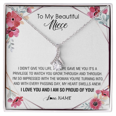 Alluring Beauty Necklace | Personalized To My Beautiful Niece Necklace from Aunt Auntie Life Gave Me You Niece Birthday Thanksgiving Graduation Christmas Customized Gift Box Message Card | siriusteestore