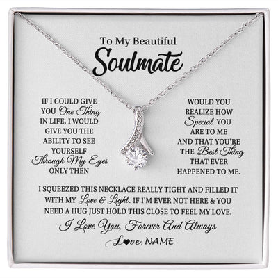 Alluring Beauty Necklace | Personalized To My Beautiful Soulmate Necklace From Husband If I Could Give You Future Wife Birthday Anniversary Christmas Customized Gift Box Message Card | siriusteestore