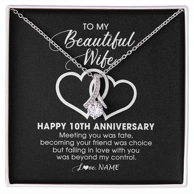 Alluring Beauty Necklace | Personalized To My Beautiful Wife Necklace From Husband 10 Years Wedding Anniversary For Her Married 10th Anniversary For Her Customized Gift Box Message | siriusteestore