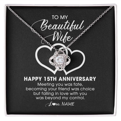 Love Knot Necklace | Personalized To My Beautiful Wife Necklace From Husband 15 Years Wedding Anniversary For Her Married 15th Anniversary For Her Customized Gift Box Message | siriusteestore