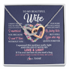 Interlocking Hearts Necklace | Personalized To My Beautiful Wife Necklace From Husband Feel My Love Wife Birthday Anniversary Wedding Valentines Day Christmas Customized Message Card | siriusteestore