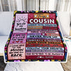 Personalized To My Cousin Blanket  Believe In Yourself Awesome Pink Wood Cousin Birthday Graduation Christmas Customized Fleece Blanket | siriusteestore