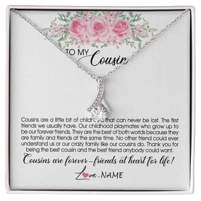 Alluring Beauty Necklace | Personalized To My Cousin Necklace Cousins Are Forever Friends At Heart For Life Jewelry Birthday Graduation Christmas Customized Gift Box Message Card | siriusteestore