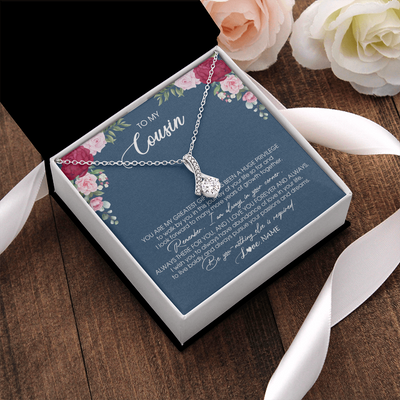 Alluring Beauty Necklace | Personalized To My Cousin Necklace From Family You Are My Greatest Gift Cousin Birthday Christmas Customized Jewelry Gift Box Message Card | siriusteestore