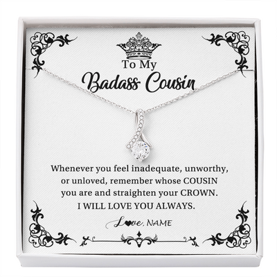 Alluring Beauty Necklace | Personalized To My Cousin Necklace I Will Love You Always Cousin Pendant Jewelry Birthday Graduation Christmas Customized Message Card | siriusteestore