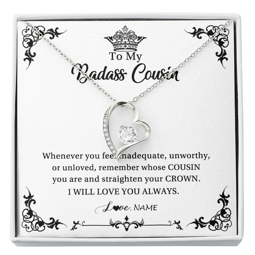 Forever Love Necklace | Personalized To My Cousin Necklace I Will Love You Always Cousin Pendant Jewelry Birthday Graduation Christmas Customized Message Card | siriusteestore