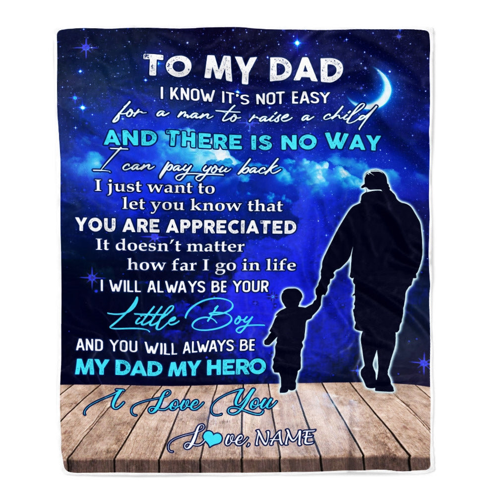 Personalized To My Dad Blanket From Son Grateful I Love You Dad Birthday Thanksgiving Fathers Day Christmas Customized Fleece Throw Blanket | siriusteestore