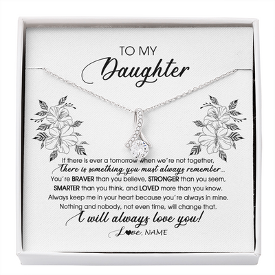 Alluring Beauty Necklace | Personalized To My Daughter Necklace From Mom Dad Mother Not Even Time Floral Daughter Birthday Graduation Christmas Customized Message Card | siriusteestore