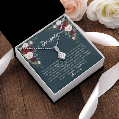 Alluring Beauty Necklace | Personalized To My Daughter Necklace From Mom Dad Wonderful Daughter Like You Daughter Birthday Graduation Christmas Jewelry Customized Gift Box Message Card | siriusteestore
