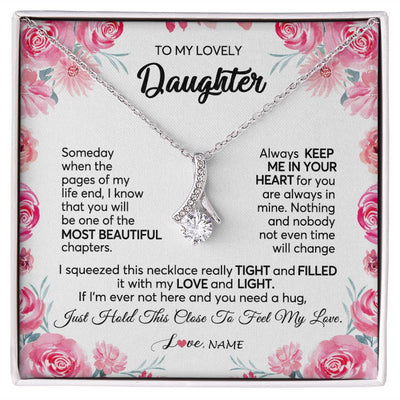 Alluring Beauty Necklace | Personalized To My Daughter Necklace from Mom Dad Always Keep Me in Your Heart Daughter Birthday Graduation Christmas Customized Gift Box Message Card | siriusteestore