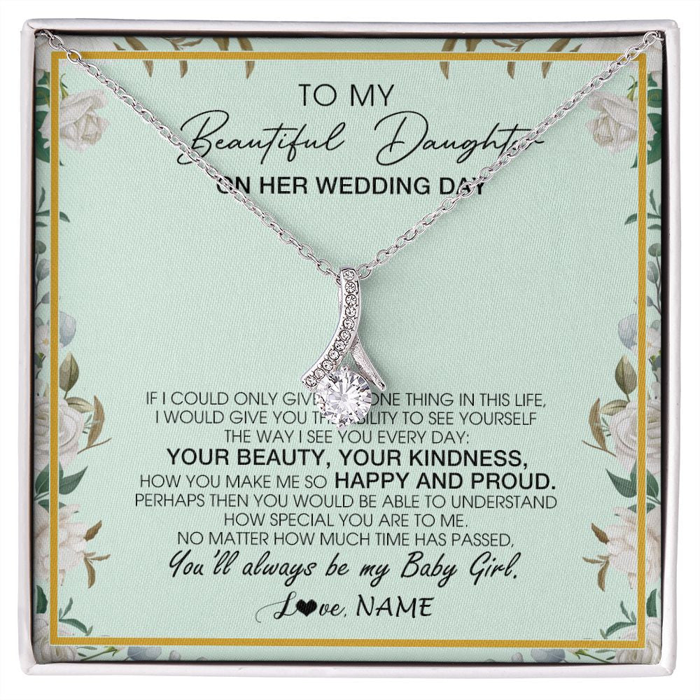 Alluring Beauty Necklace | Personalized To My Daughter On Her Wedding Day Wedding Day Necklace From Mom Mother To Daughter Bride For Wedding Day Customized Gift Box Message Card | siriusteestore