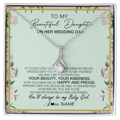 Alluring Beauty Necklace | Personalized To My Daughter On Her Wedding Day Wedding Day Necklace From Mom Mother To Daughter Bride For Wedding Day Customized Gift Box Message Card | siriusteestore