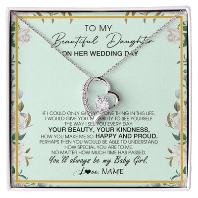 Forever Love Necklace | Personalized To My Daughter On Her Wedding Day Wedding Day Necklace From Mom Mother To Daughter Bride For Wedding Day Customized Gift Box Message Card | siriusteestore
