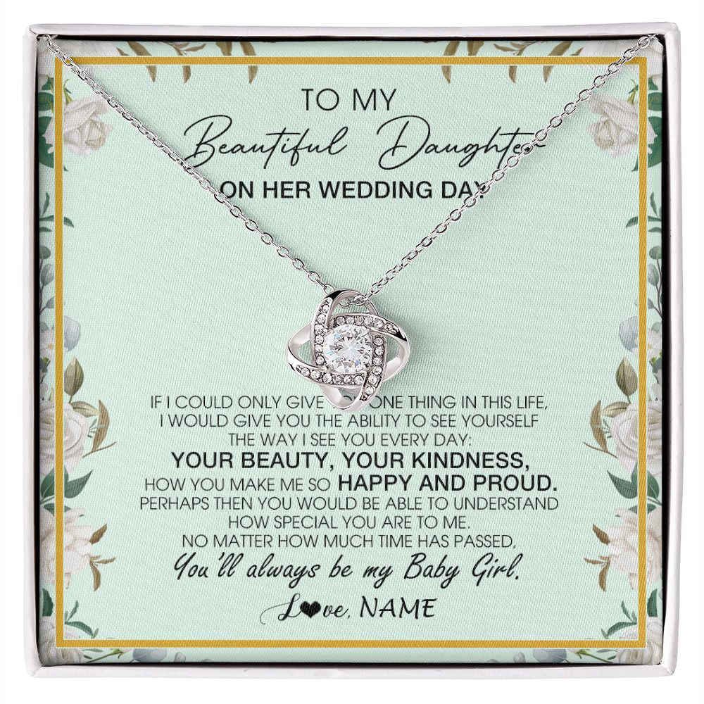 Love Knot Necklace | Personalized To My Daughter On Her Wedding Day Wedding Day Necklace From Mom Mother To Daughter Bride For Wedding Day Customized Gift Box Message Card | siriusteestore