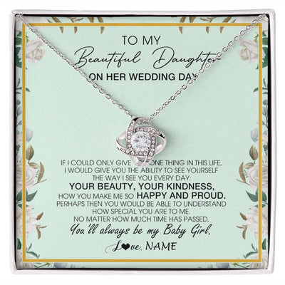 Love Knot Necklace | Personalized To My Daughter On Her Wedding Day Wedding Day Necklace From Mom Mother To Daughter Bride For Wedding Day Customized Gift Box Message Card | siriusteestore