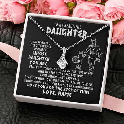 Alluring Beauty Necklace | Personalized To My Daughter Viking Necklace Whenever You Feel Overwhelmed Daughter Birthday Christmas Jewelry Customized Gift Box Message Card | siriusteestore