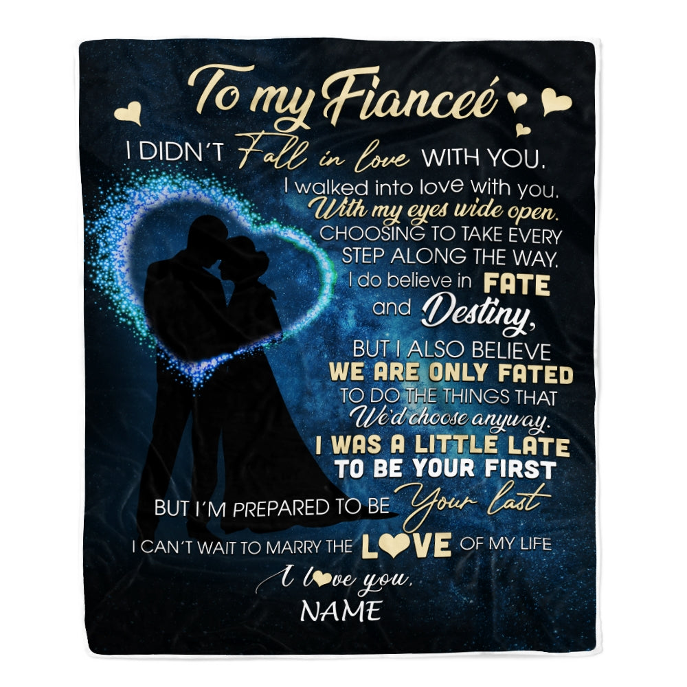 Personalized To My Fiancee Blankets Fall In Love With You Future Wife Fiancee Birthday Valentine's Day Christmas Customized Fleece Blanket | siriusteestore