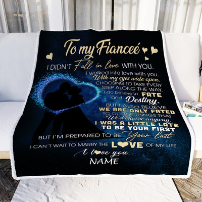 Personalized To My Fiancee Blankets Fall In Love With You Future Wife Fiancee Birthday Valentine's Day Christmas Customized Fleece Blanket | siriusteestore