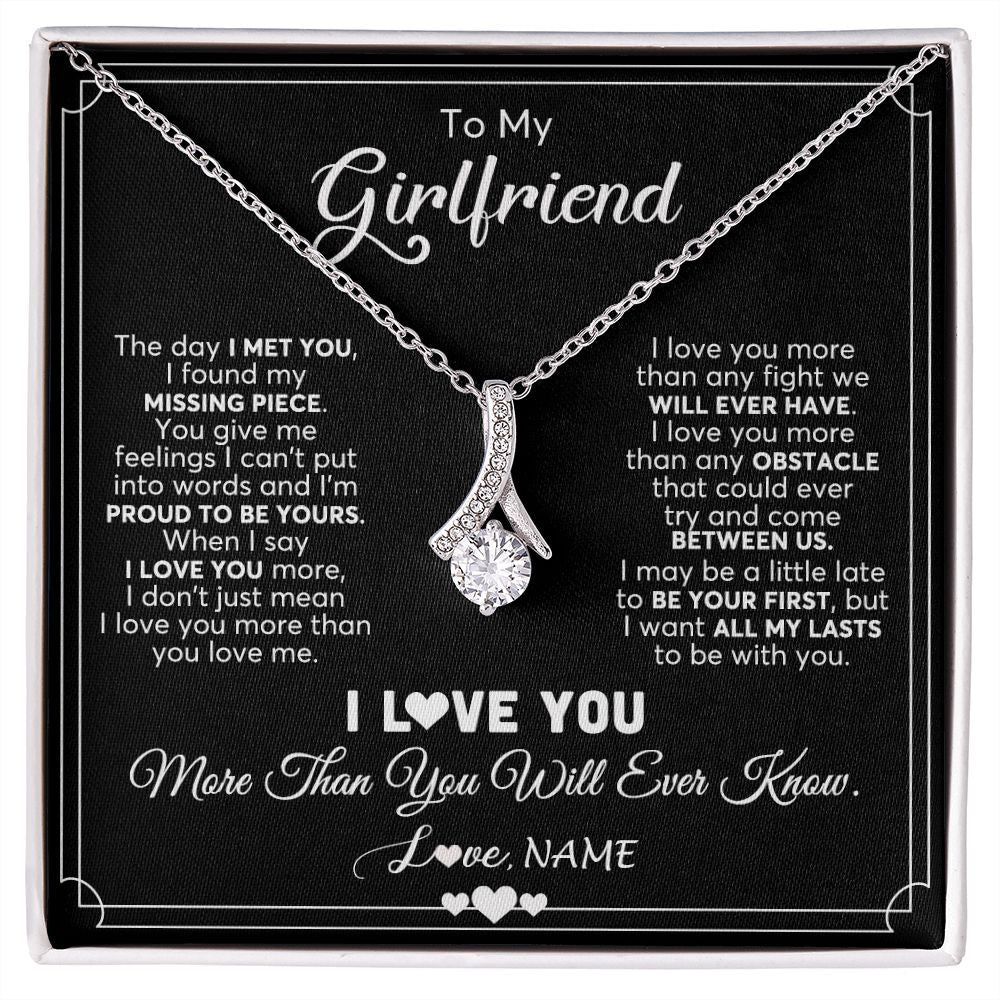 Alluring Beauty Necklace | Personalized To My Girlfriend Necklace From Boyfriend The Day I Met You Girlfriend Birthday Anniversary Valentines Christmas Customized Gift Box Message Card | siriusteestore