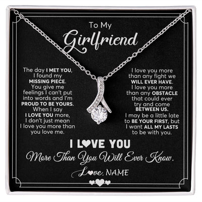 Alluring Beauty Necklace | Personalized To My Girlfriend Necklace From Boyfriend The Day I Met You Girlfriend Birthday Anniversary Valentines Christmas Customized Gift Box Message Card | siriusteestore