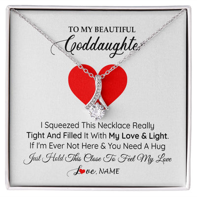 Alluring Beauty Necklace | Personalized To My Goddaughter Necklace From Godmother Godfather I Squeezed This Necklace Goddaughter Birthday Christmas Customized Gift Box Message Card | siriusteestore