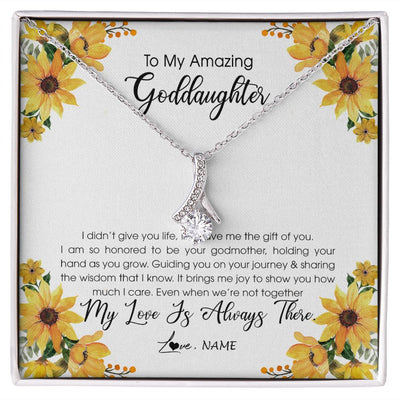 Alluring Beauty Necklace | Personalized To My Goddaughter Necklace From Godmother My Love Is Always There Goddaughter Birthday Christmas Graduation Customized Gift Box Message Card | siriusteestore
