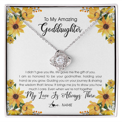 Love Knot Necklace | Personalized To My Goddaughter Necklace From Godmother My Love Is Always There Goddaughter Birthday Christmas Graduation Customized Gift Box Message Card | siriusteestore
