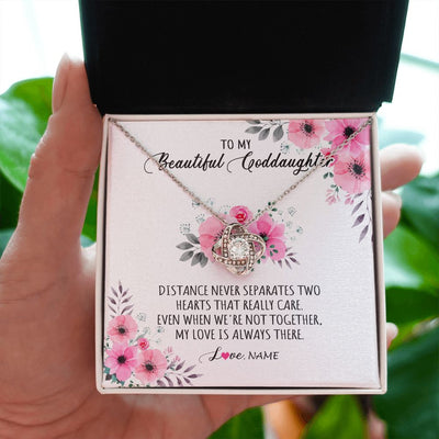 Love Knot Necklace | Personalized To My Goddaughter Necklace From Godmother My Love Is Always There Goddaughter Birthday Graduation Christmas Customized Gift Box Message Card | siriusteestore