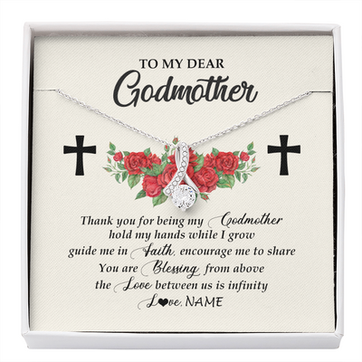 Alluring Beauty Necklace | Personalized To My Godmother Necklace from Goddaughter Thank you For Begin My Goddaughter Birthday Mothers Day Thanksgiving Christmas Customized Message Card | siriusteestore
