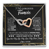 Interlocking Hearts Necklace | Personalized To My Gorgeous Fiancee Necklace From Fiance My Life My Love Future Wife Birthday Valentines Day Christmas Customized Gift Box Message Card | siriusteestore