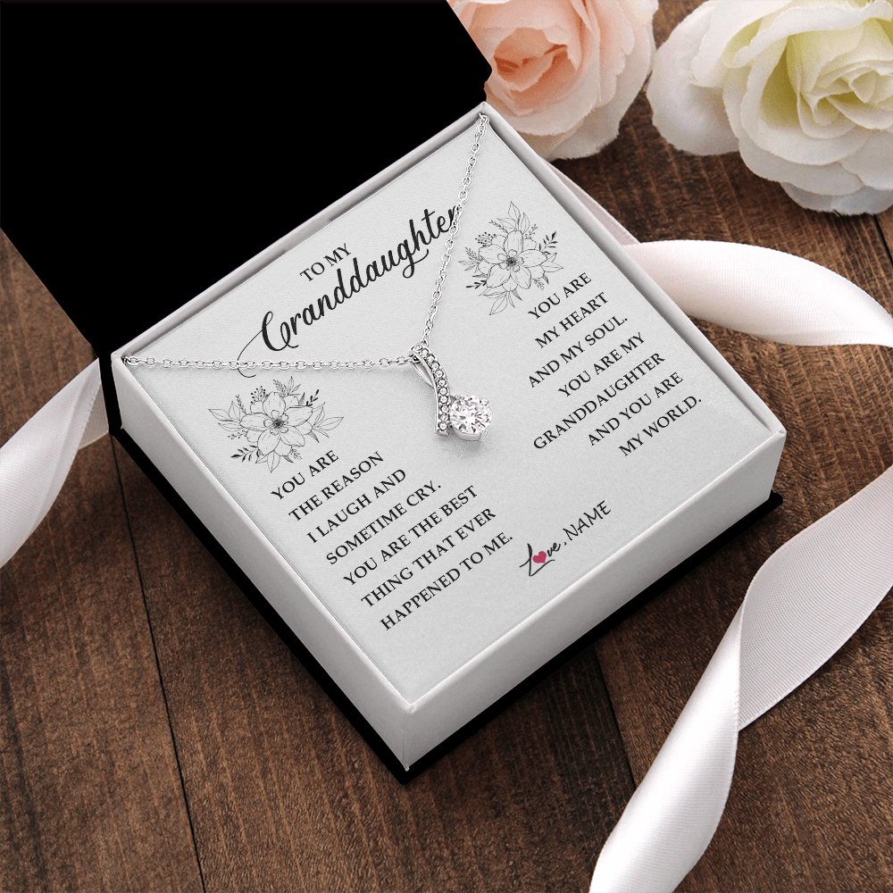 Alluring Beauty Necklace | Personalized To My Granddaughter From Grandma You Are My Heart My And My Sould Granddaughter Jewelry Birthday Christmas Customized Gift Box Message Card | siriusteestore