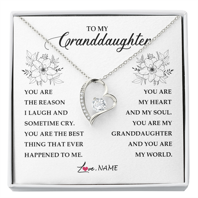 Forever Love Necklace | Personalized To My Granddaughter From Grandma You Are My Heart My And My Sould Granddaughter Jewelry Birthday Christmas Customized Gift Box Message Card | siriusteestore