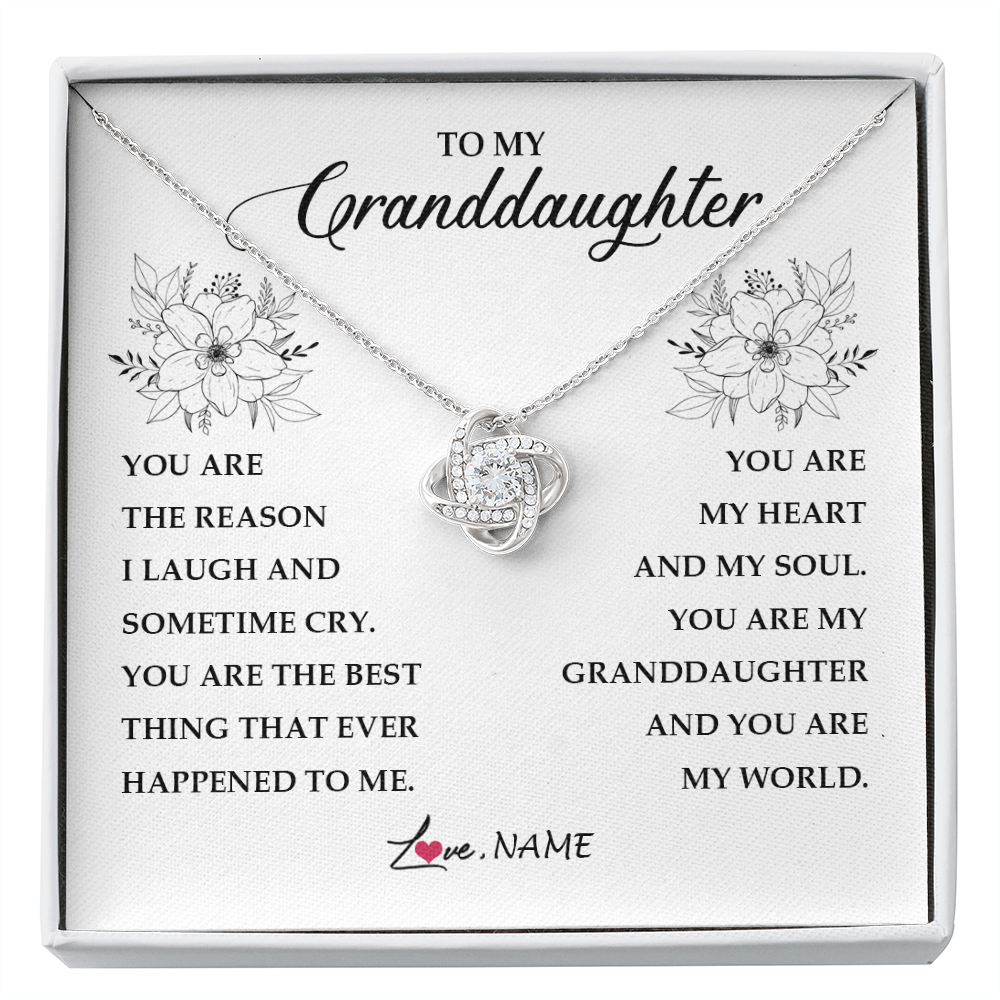 Love Knot Necklace | Personalized To My Granddaughter From Grandma You Are My Heart My And My Sould Granddaughter Jewelry Birthday Christmas Customized Gift Box Message Card | siriusteestore