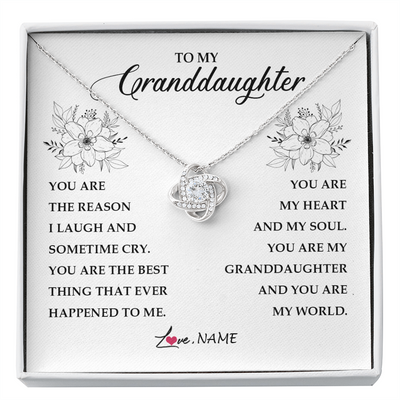 Love Knot Necklace | Personalized To My Granddaughter From Grandma You Are My Heart My And My Sould Granddaughter Jewelry Birthday Christmas Customized Gift Box Message Card | siriusteestore