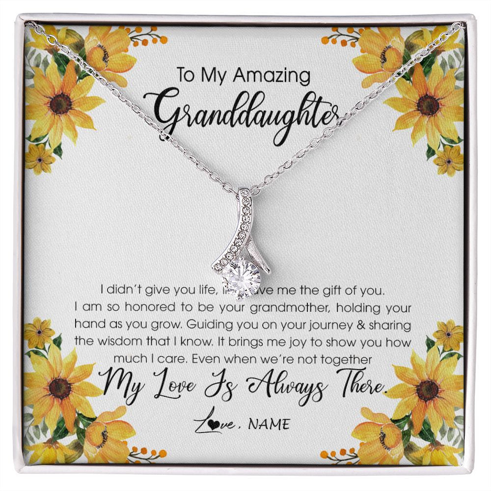 Alluring Beauty Necklace | Personalized To My Granddaughter Necklace From Grandma Grandmother My Love Is Always There Granddaughter Birthday Christmas Customized Gift Box Message Card | siriusteestore