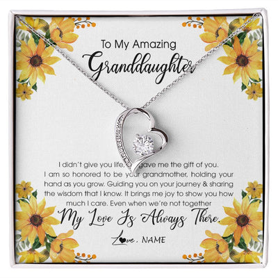 Forever Love Necklace | Personalized To My Granddaughter Necklace From Grandma Grandmother My Love Is Always There Granddaughter Birthday Christmas Customized Gift Box Message Card | siriusteestore