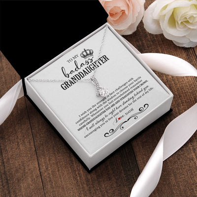 Alluring Beauty Necklace | Personalized To My Granddaughter Necklace From Grandma Grandpa Nana Wish You The Strength Granddaughter Birthday Christmas Customized Gift Box Message Card | siriusteestore