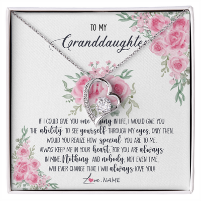 Forever Love Necklace | Personalized To My Granddaughter Necklace From Grandma I Will Always Love You Granddaughter Birthday Christmas Pendant Jewelry Customized Gift Box Message Card | siriusteestore