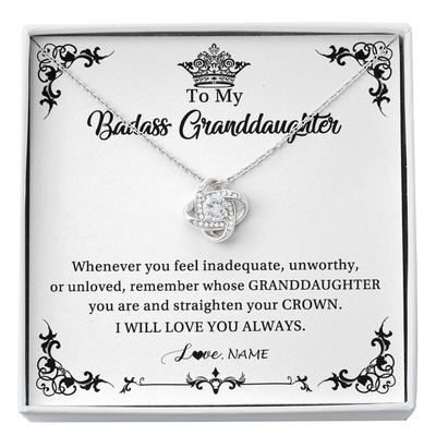 Love Knot Necklace | Personalized To My Granddaughter Necklace From Grandma I Will Love You Always Granddaughter Jewelry Birthday Christmas Customized Message Card | siriusteestore