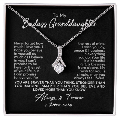 Alluring Beauty Necklace | Personalized To My Granddaughter Necklace From Grandma Nana Never Forget How Much I Love You Granddaughter Birthday Christmas Customized Gift Box Message Card | siriusteestore