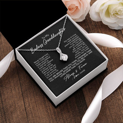 Alluring Beauty Necklace | Personalized To My Granddaughter Necklace From Grandma Nana Never Forget How Much I Love You Granddaughter Birthday Christmas Customized Gift Box Message Card | siriusteestore
