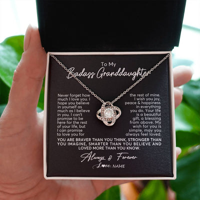 Love Knot Necklace | Personalized To My Granddaughter Necklace From Grandma Nana Never Forget How Much I Love You Granddaughter Birthday Christmas Customized Gift Box Message Card | siriusteestore