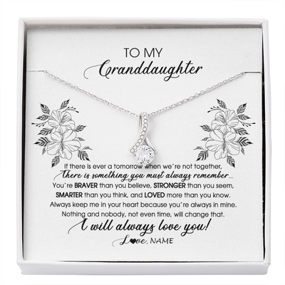 Alluring Beauty Necklace | Personalized To My Granddaughter Necklace From Grandma Nana Papa Not Even Time Floral Granddaughter Graduation Birthday Customized Message Card | siriusteestore