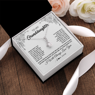 Alluring Beauty Necklace | Personalized To My Granddaughter Necklace From Grandma Never Forget That I Love You Granddaughter Birthday Christmas Jewelry Customized Gift Box Message Card | siriusteestore