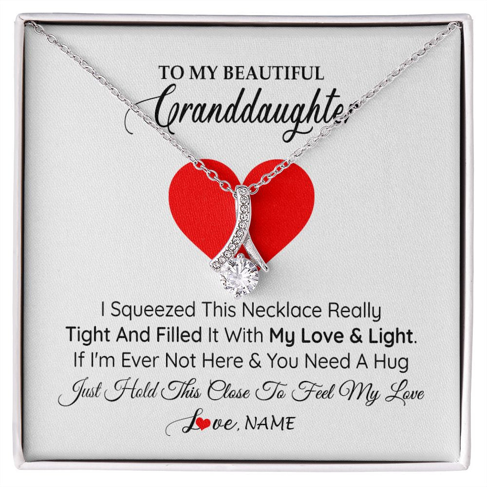 Alluring Beauty Necklace | Personalized To My Granddaughter Necklace From Grandma Papa I Squeezed This Necklace Granddaughter Birthday Christmas Customized Gift Box Message Card | siriusteestore