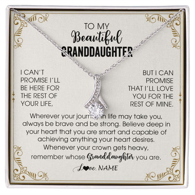 Alluring Beauty Necklace | Personalized To My Granddaughter Necklace From Grandma Wherever Your Journey in Life There Birthday Graduation Christmas Customized Gift Box Message Card | siriusteestore