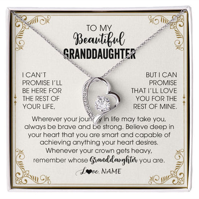Forever Love Necklace | Personalized To My Granddaughter Necklace From Grandma Wherever Your Journey in Life There Birthday Graduation Christmas Customized Gift Box Message Card | siriusteestore